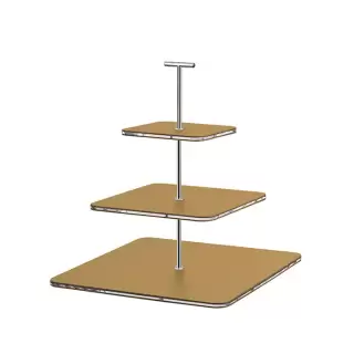 ADJ Сервировочная стойка 30x30xH35см., ручка "Т", цвет: горчица/фурнитура хром