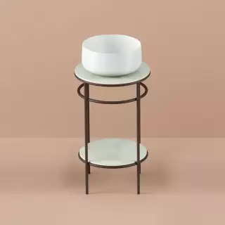 Artceram Vogue Металлическая структура &Oslash;44хh72,5см, напольная, с раковиной, с мраморной столешницей и полочкой, цвет: moka/белый