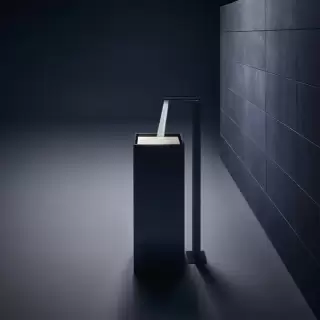 Axor MyEdition Смеситель для раковины, напольный, на 1 отв., излив 245мм, с донным клапаном, внешняя часть, цвет: хром/черное стекло