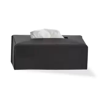 Decor Walther Nappa Коробка для салфеток, настольный, натуральная кожа, цвет: черно-коричневый