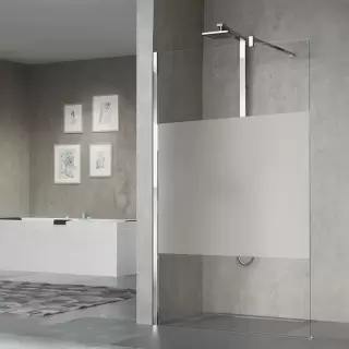 Novellini Giada H Душевое ограждение 97-98.5х205см., с свободным входом, с настенным кронштейном, стекло прозрачное, цвет: Silver