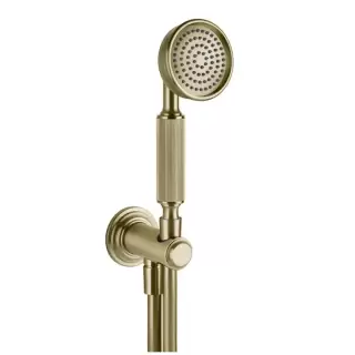 Gessi Venti20 Комплект для душа с ручным душем, шлангом 150см., держателем с подводом воды, цвет: Brushed Brass PVD