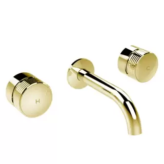 Fima Carlo Frattini Texture Collection Смеситель для раковины, настенный, излив: 20см., цвет: золото