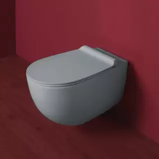 SIMAS Vignoni Унитаз подвесной безободковый "Rimless" 56x36.5см, цвет: cemento matt