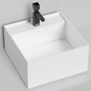 Salini Armonia Square TOP 02 Раковина накладная 45х45х25cм., с 1 отв, мат-л: S-Stone, цвет: белый матовый