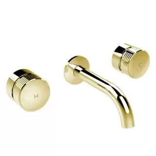 Fima Carlo Frattini Texture Collection Смеситель для раковины, настенный, излив: 15см., цвет: золото