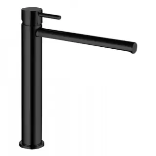 Bossini Oki Смеситель высокий для раковины, на 1 отв., высокий с заглушкой 1&rdquo;1/4, цвет: черный матовый
