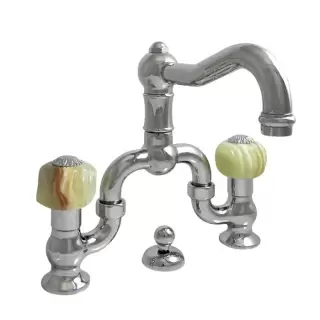 Nicolazzi Onice Смеситель для раковины на 2 отвертсвия с донным клапаном, цвет: мхром