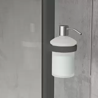 Novellini Giada Дозатор для жидкого мыла, подвесной, для профиля,цвет: черный матовый