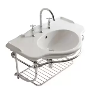 Globo Paestum Консоль подвесная 110x60x60см, с раковиной на 1 отв., хромированная