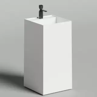 Salini Armonia Square TOP 01 Раковина напольная 45х45х90м., с 1 отв., мат-л: S-Stone, цвет: белый матовый