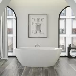 KNIEF Loom XS Ванна отдельностоящая 170x85x60см без слива-перелива, c комплектом крепления к полу, цвет: белый