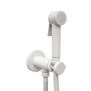 Bossini Paloma Гигиенический душ, с прогрессивный смеситель, лейка с клапаном подачи воды, шланг 125cм, цвет: белый матовый