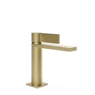 Gessi Inverso Rigato Смеситель для раковины, 1 отв., с донным клапаном "Stop&Go", цвет: Brass Brushed PVD