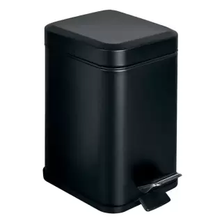 Colombo Black&White Ведро для мусора 3л, с крышкой и педалью, цвет: чёрный матовый