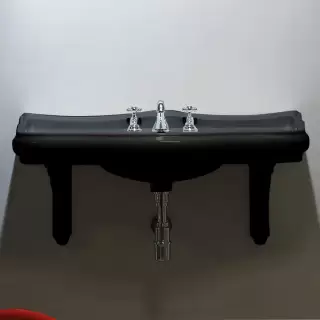 Kerasan Retro Раковина 100х54.5 см, 3 отв., цвет: черный блестящий