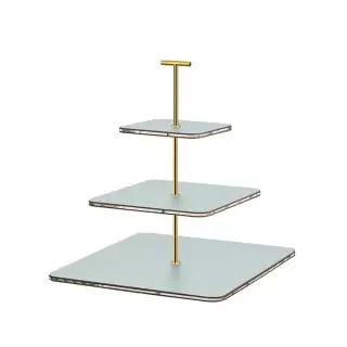 ADJ Сервировочная стойка 30x30xH35см., ручка "Т", цвет: небесный голубой/фурнитура золото