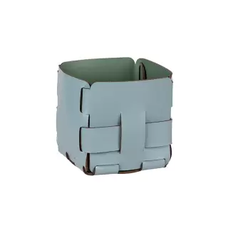 Colombo Adj Корзинка Mini Bottega, 12x12H13 см, цвет: небесный/эвкалипт