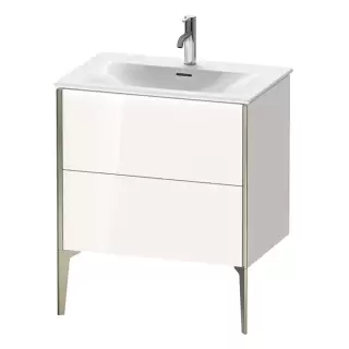 Duravit XViu Тумба подвесная 71x48x59.1см, с раковиной, 2 ящика, цвет: белый глянцевый/champagne matt