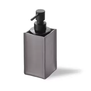 Decor Walther Nappa SSP Дозатор для жидкого мыла, настольный, натуральная кожа, цвет: дымчато-серый/черный/черный матовый