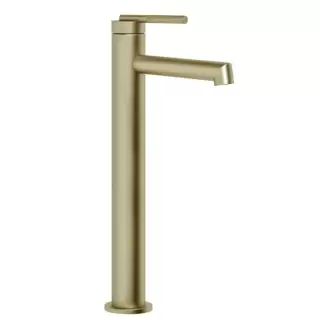 Gessi Ingranaggio Смеситель для раковины высокий с коротким изливом. Без донного клапана, цвет: Brushed Brass PVD