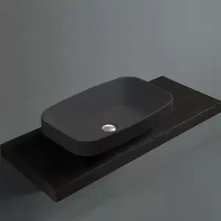 Simas Baden Baden Раковина накладная 60х38 см, без отв. для смесителя, цвет: nero matt