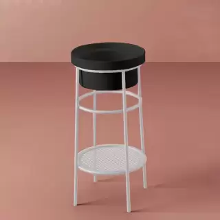 Artceram FUORI SCALA Металическая структура &Oslash;38хh83см с раковиной без отв под смеситель, Fuori Scala &Oslash;40, напольная, цвет: белый матовый/черный матовый