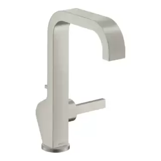 Axor Citterio Смеситель для раковины 190, на 1 отв., с высоким изливом, с донным клапаном, цвет: сталь