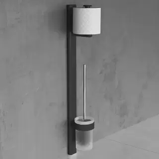 Novellini Giada Стойка с держателем т/б и ершиком, подвесной, цвет: черный матовый