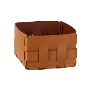 Colombo Adj Корзинка Mini Bottega, 19x19H13 см, цвет: коньяк/бордо