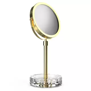 Decor Walther KR KSA Kristall Зеркало косметическое, настольное, цвет: кристальный/золото