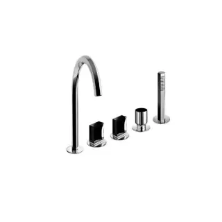 Fantini Venezia Смеситель для ванны, набортный, 5 отв., излив: 175 мм, цвет: хром