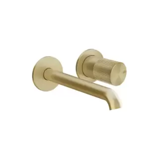 Gessi Habito Rigato Смеситель для раковины, настенный, цвет: Brass Brushed PVD