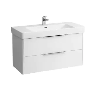 Laufen Base Тумба с раковиной 101х44х53см, 2 ящика, подвесная, цвет: белый глянцевый