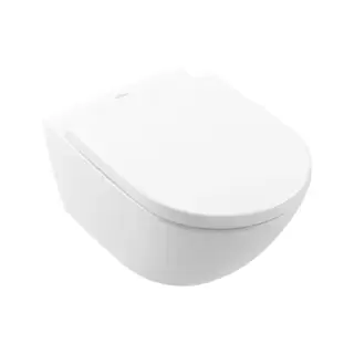 Villeroy&Boch Subway 3 Унитаз подвесной, безободковый, сиденье-в комплекте SoftClosing, CeramicPlus, цвет: альпийский белый