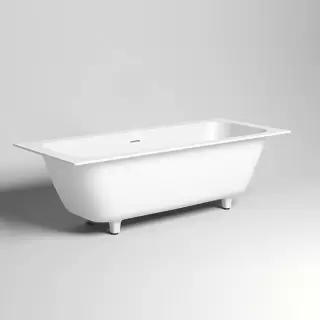 Salini Orlanda Axis Встраиваемая ванна на ножках 180х80х60cм., "Up&Down", сифон, интегрированный слив-перелив, материал: S-Stone, цвет: белый матовый