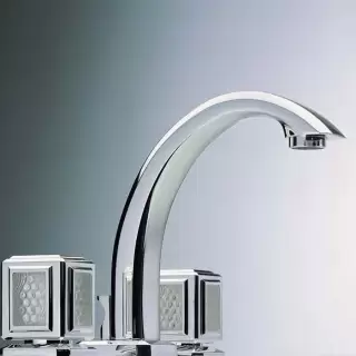THG Metropolis cristal clair Смеситель для раковины, 3 отв., цвет: хром/прозрачный хрусталь