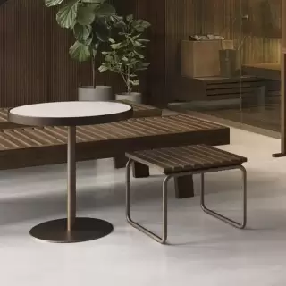 Effegibi Столик 60&Oslash;x60 см, каркас из окрашенного алюминия, столешница из фарфорового керамогранита, цвет: белый