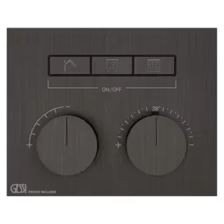Gessi Hi-Fi Термостат для душа, с включением до 3 источников одновременно, внешняя часть, цвет: Black Metal Brushed PVD