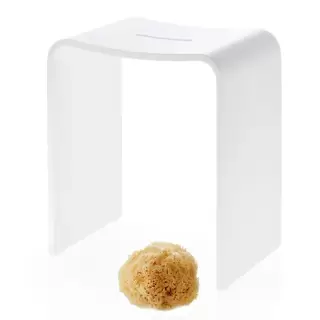 Decor Walther Stone Stool Душевая табуретка 46x40x28см, напольная, цвет: белый
