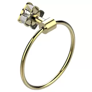 THG Pétale de cristal clair liseré doré Полотенцедержатель - кольцо 18см., подвесной, цвет: золото/прозрачный хрусталь