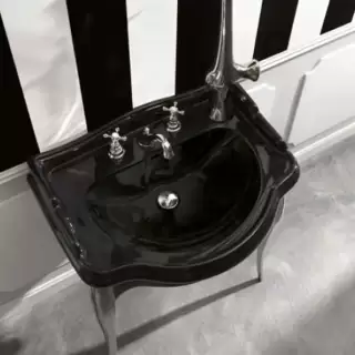 Kerasan Retro 69 Раковина 69х52 см, 1 отв., цвет: черный глянцевый