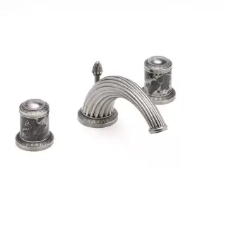 THG Malmaison Portoro Смеситель для раковины на 3 отверстия, с донным клапаном, цвет: состаренный никель