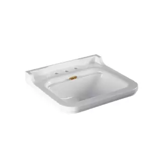 Kerasan Waldorf Раковина 60х55 см, 3 отв., керамическая, цвет: белый/золото