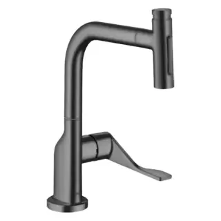 Axor Citterio Кухонный Смеситель 230, на 1 отв.,  с вытяжным изливом 2jet, цвет: шлифованный черный хром