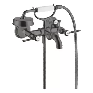 Axor Montreux Смеситель для ванны, настенный, с ручным душем, ручка: рычаг, цвет: шлифованный черный хром