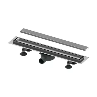 TECElinus Комплект для монтажа дренажного канала 2 в 1: основа для плитки "tile" и панель "steel", 60см., цвет: хром