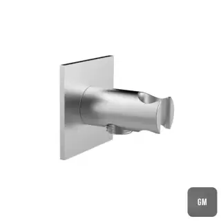 Almar Вывод из стены с держателем для душевой лейки, цвет: Gun Metal Brushed PVD