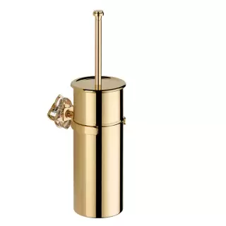 THG Pétale de cristal clair liseré doré Ёршик для туалета, подвесной, цвет: золото/прозрачный хрусталь