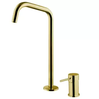 Fima Carlo Frattini Spillo Up Смеситель для раковины, на 2 отв., с донным клапаном, цвет: золото